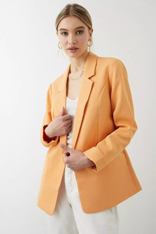 Turn Back Cuff Blazer Apricot