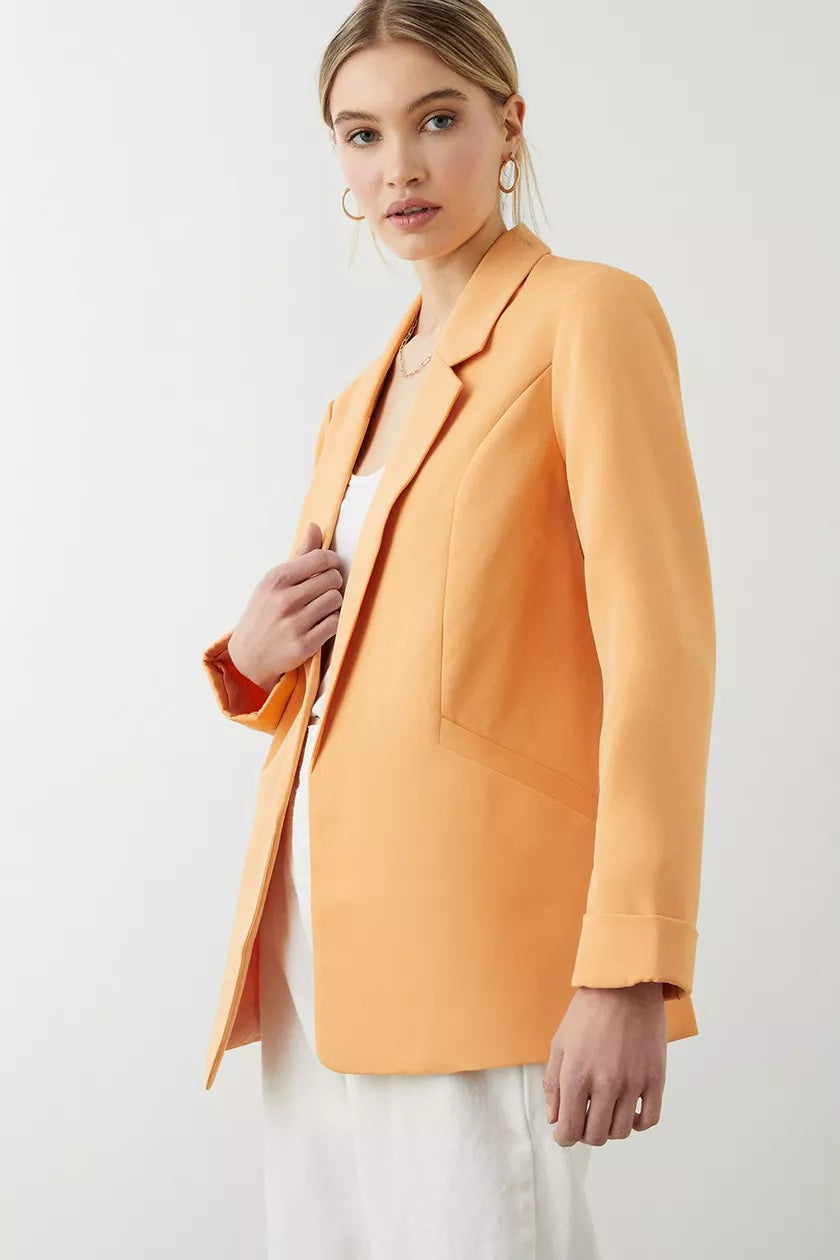 Turn Back Cuff Blazer Apricot