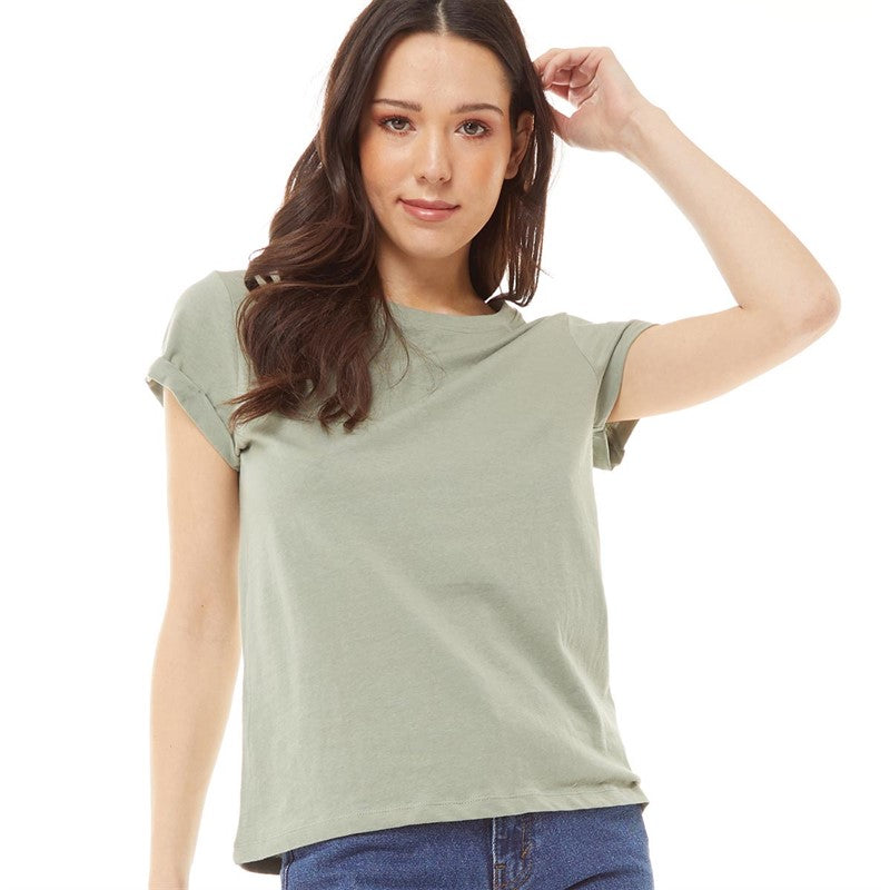 Eleanor Scoop Neck T-Shirt Sage Green