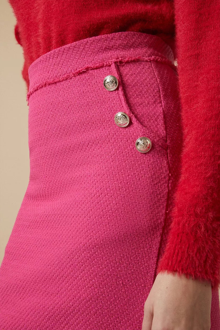 Pink Boucle Skirt