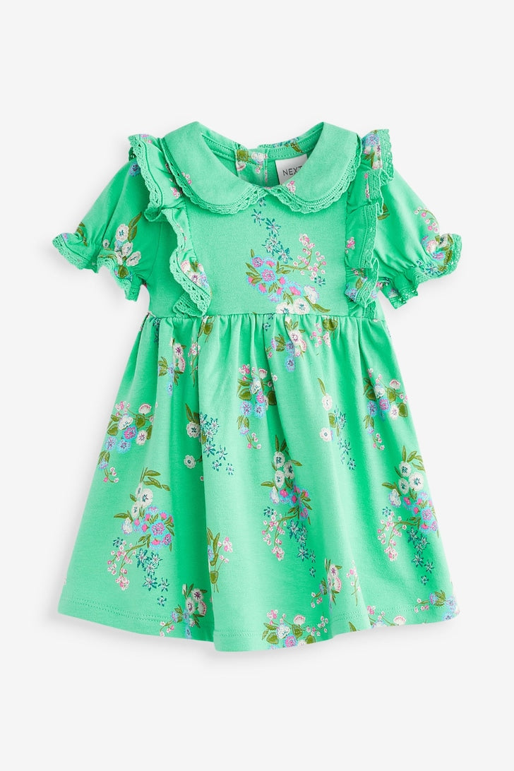 Green Floral Cotton Dress
