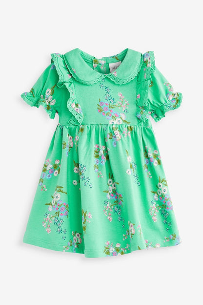 Green Floral Cotton Dress