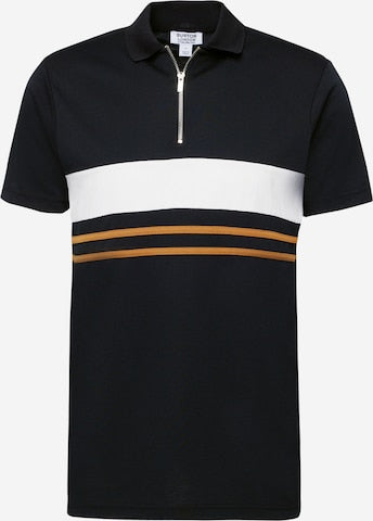 Short Sleeve Chest Stripe Zip Polo