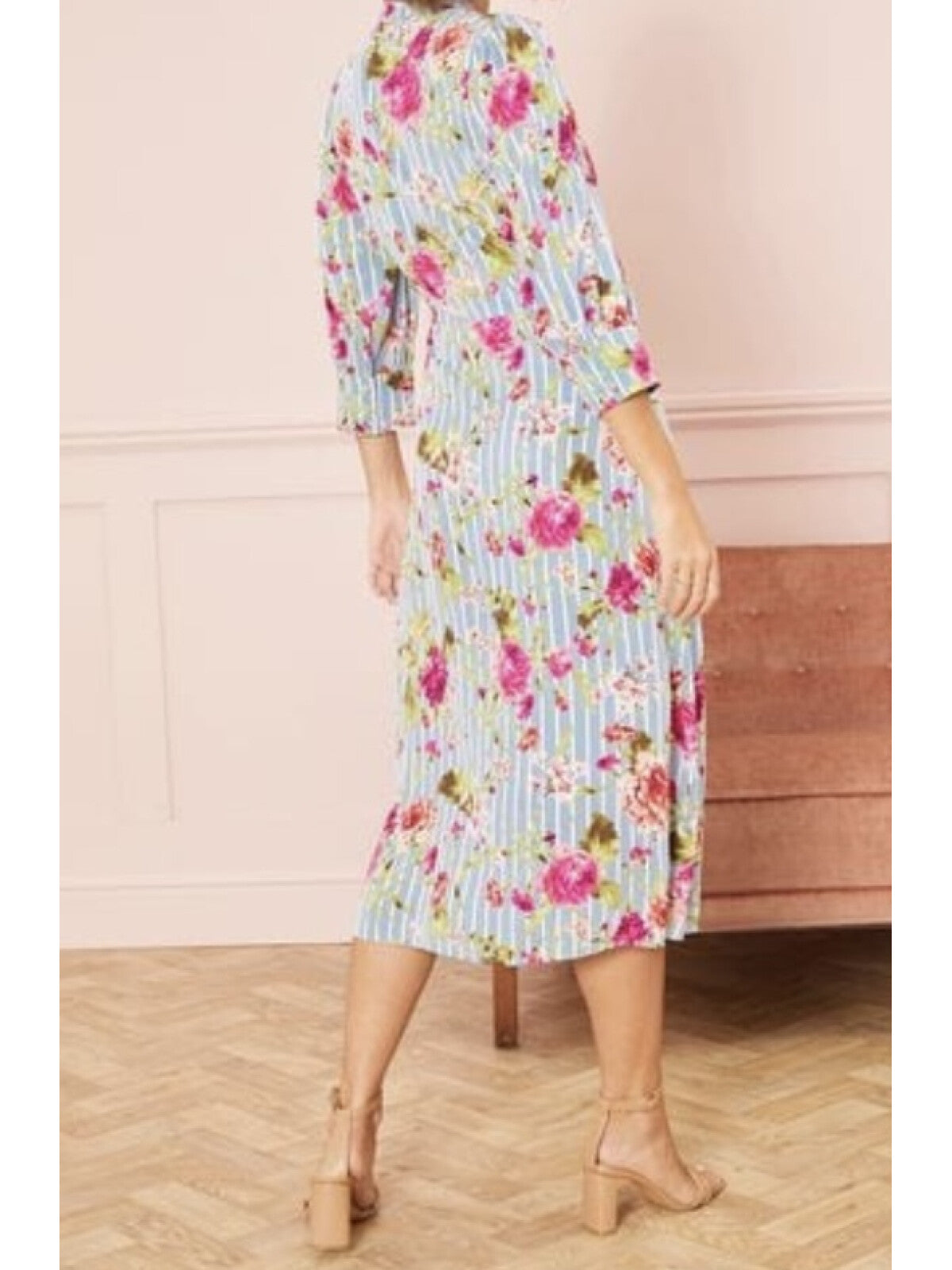 Floral Stripe Shirt Dress