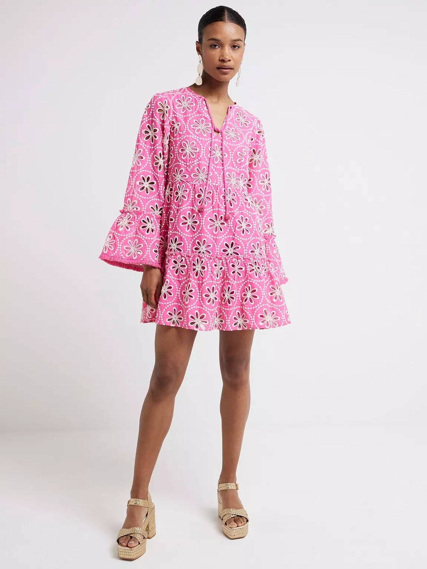 River Island Smock Mini Dress Pink