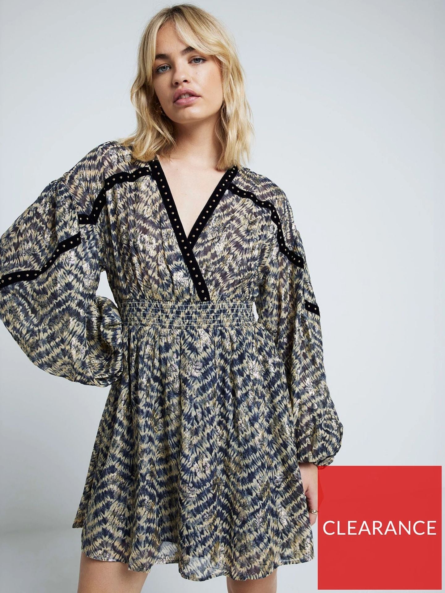 River Island Printed Mini Dress - Green