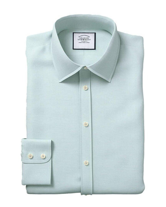 Teal Egyptian Cotton Lattice Extra Slim Fit Shirt