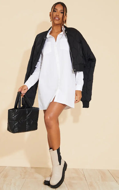 Long Sleeve Button Shirt Dress