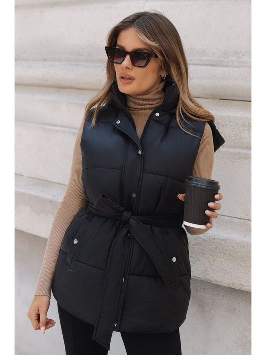 Black Waisted Gilet Jacket
