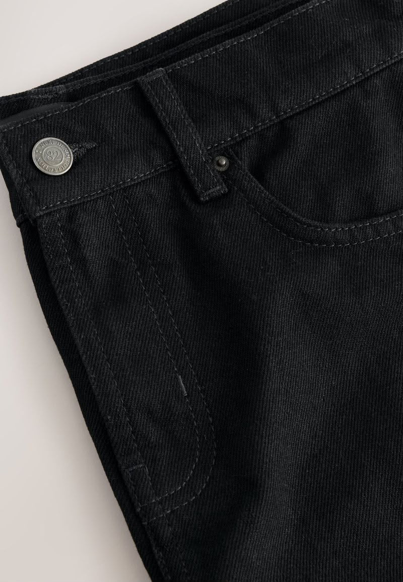 Next Mid Rise Barrel Leg Jean Black
