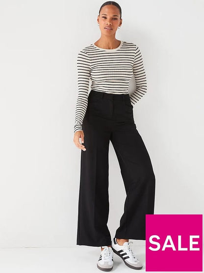 The Very Collection Black Wide Leg Trouser