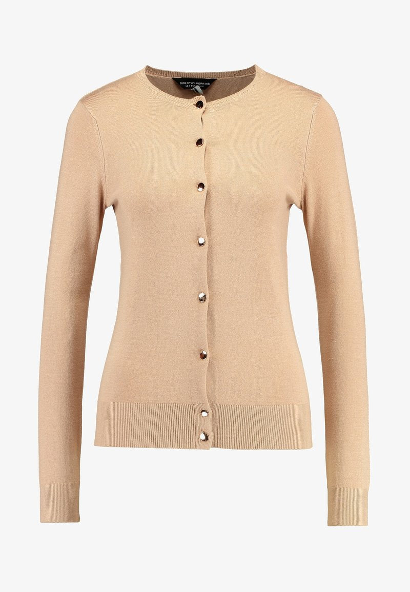 Camel Gold button Lightweight Cardigan