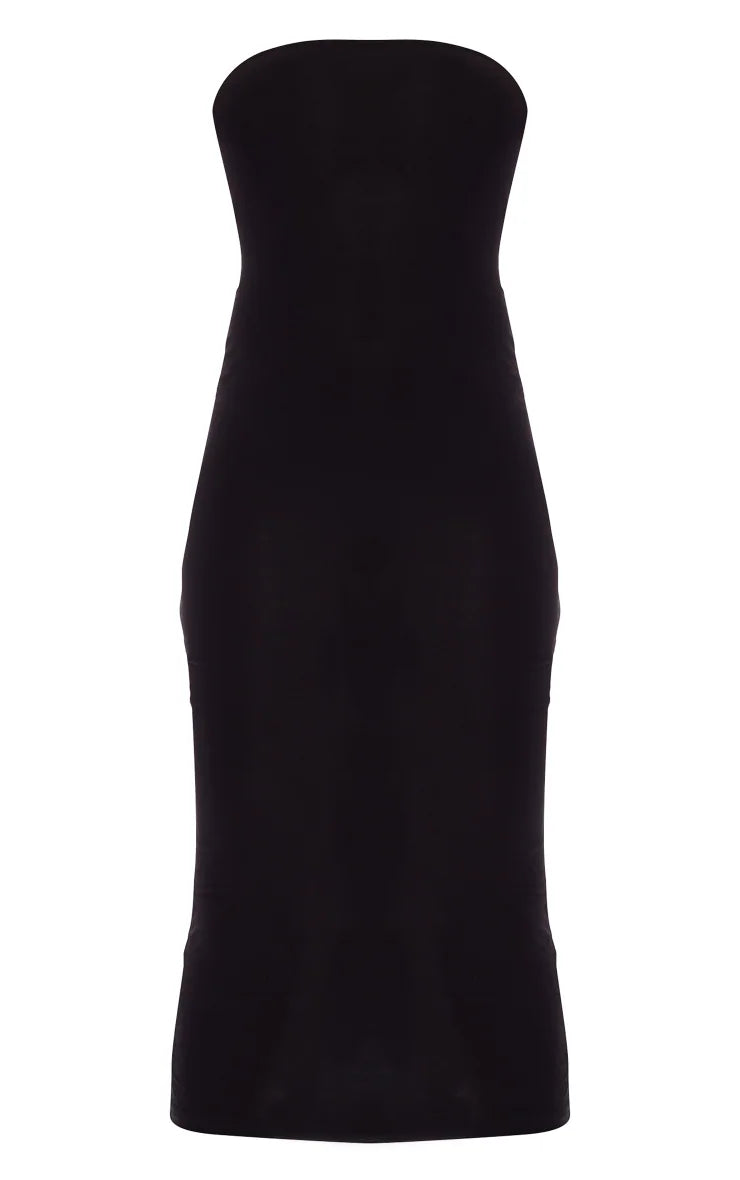 Basic Black Bandeau Midaxi Dress