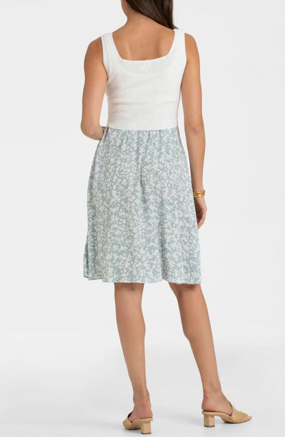 Women's Maternity Nursing Dress In Sage Green