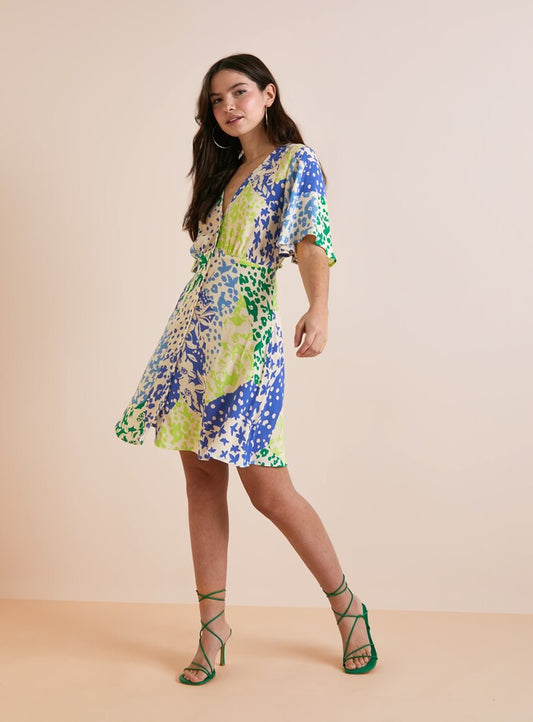 Everbelle Patchwork Floral Mini Dress