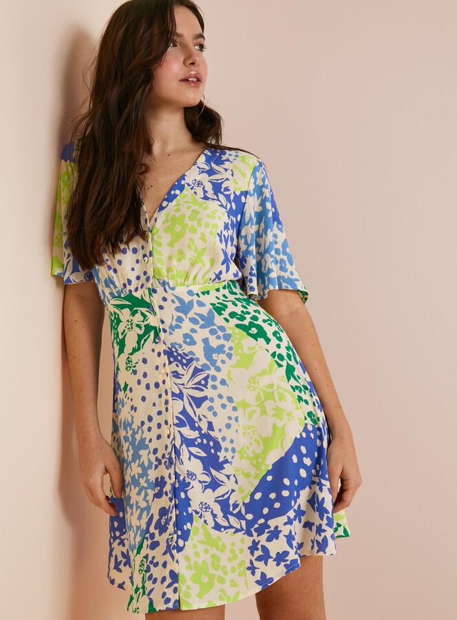 Everbelle Patchwork Floral Mini Dress