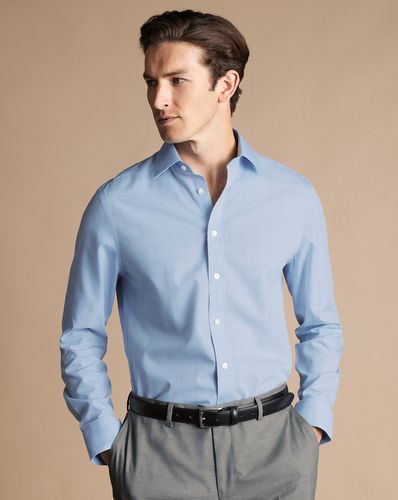 Extra Slim Fit Double Cuff Prince of Wales Check Shirt Blue and Green