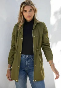 Lipsy Regular Fit Parka in Khaki Green