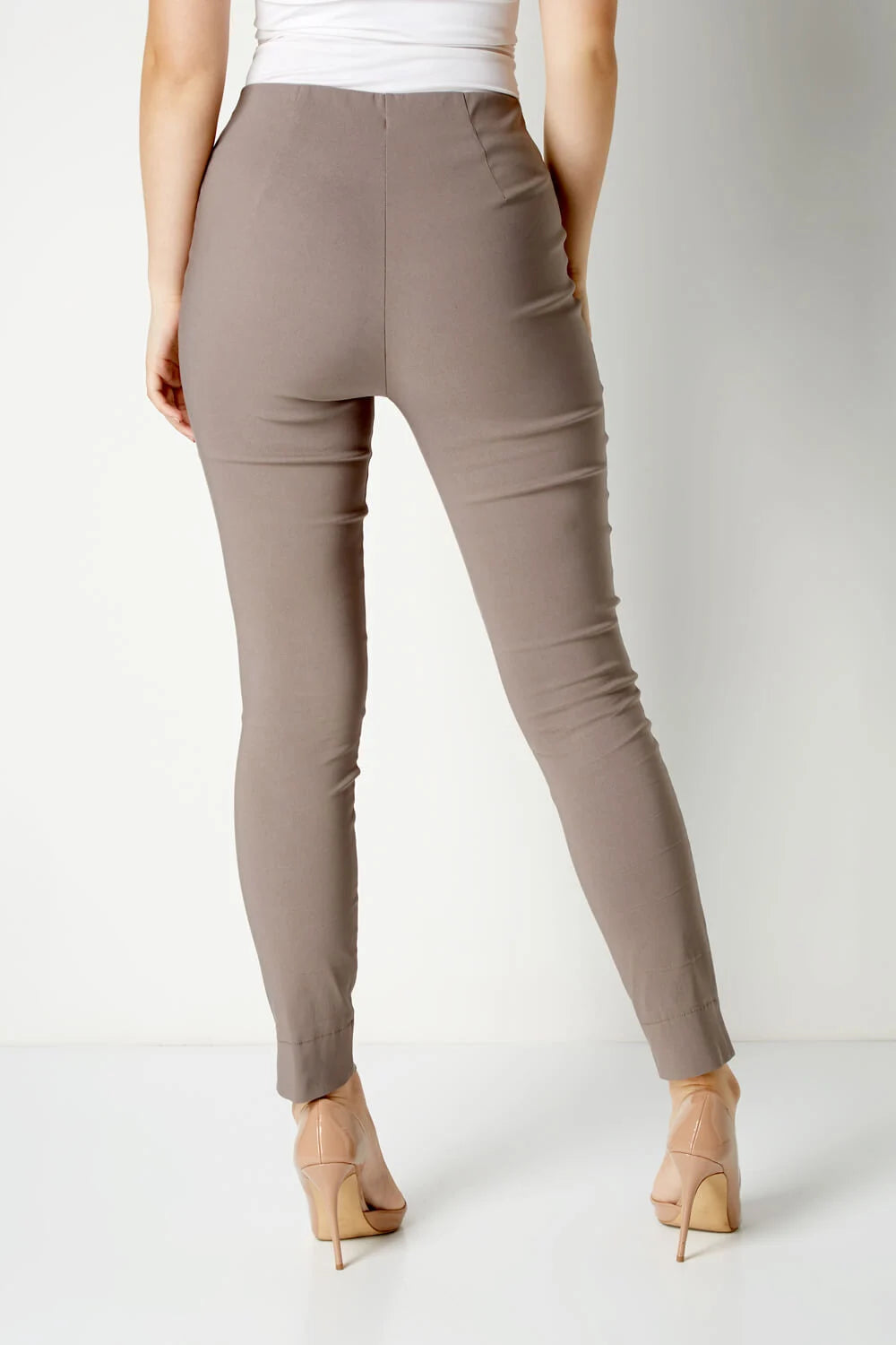 Light Brown Full Length Stretch Trousers