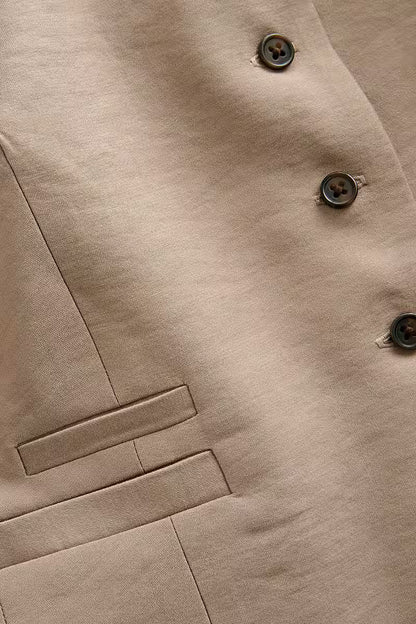 Mink Brown One Shoulder Waistcoat