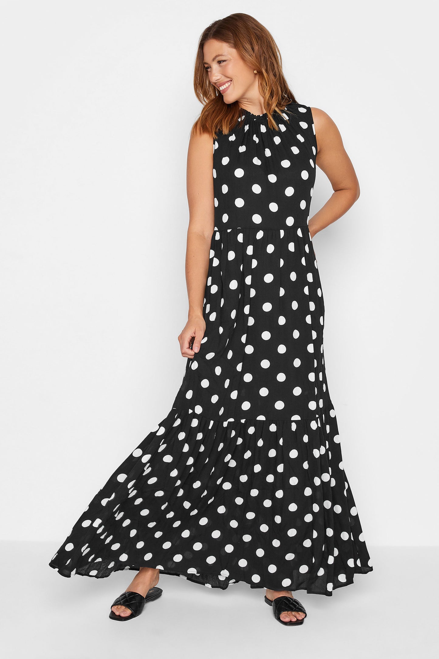 Tall Black Polka Dot Maxi Dress