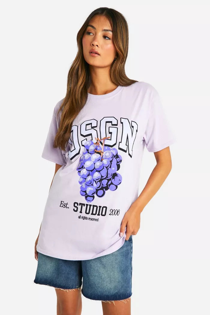 DSGN Studio Grape Varsity Oversized T-Shirt – Brandlyng