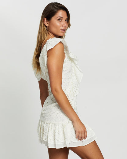 V Neck Crochet Dress