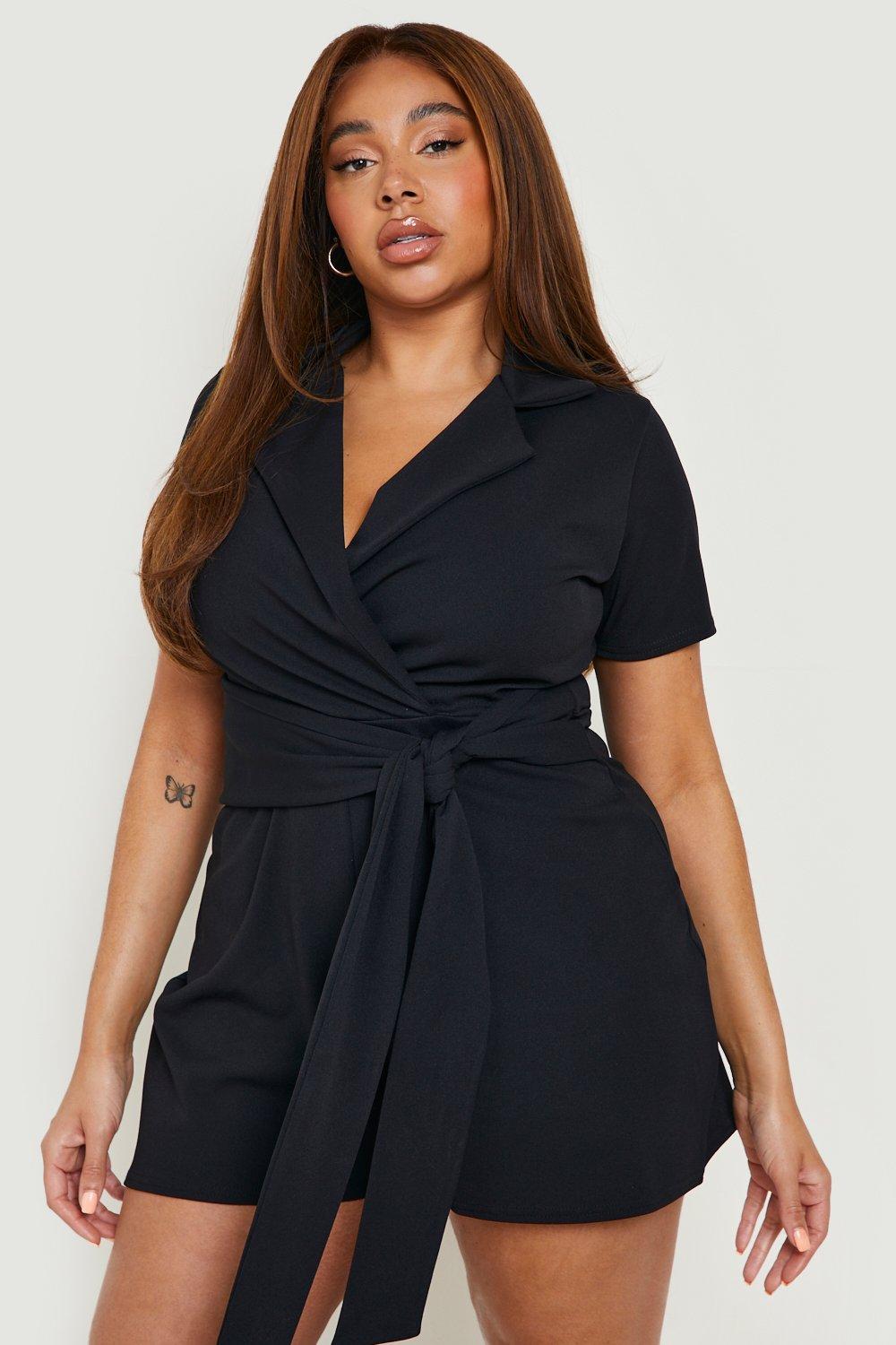 Short Sleeve Tie Front Playsuit