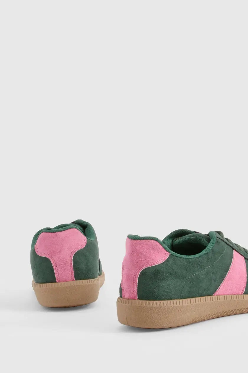Contrast Panel Gum Sole Trainers Green