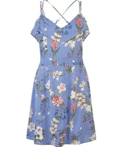 Print Stripe Frill Dress