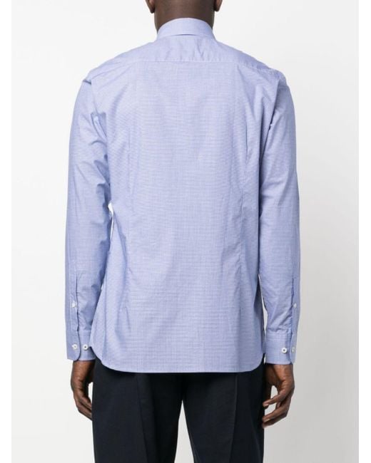 Gingham Check-Pattern Cotton Shirt