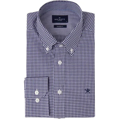 Gingham Slim Fit Shirt in White/Blue