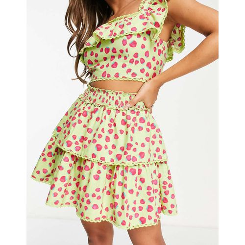 Miss Selfridge Co-ord Cotton Flax Ruffle Mini Skirt