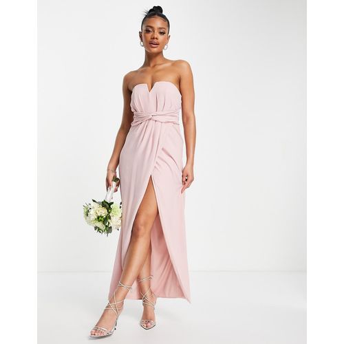 Tall Brightmaids Bandeu Wrap Maxi Dress