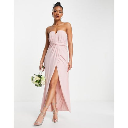 Tall Brightmaids Bandeu Wrap Maxi Dress