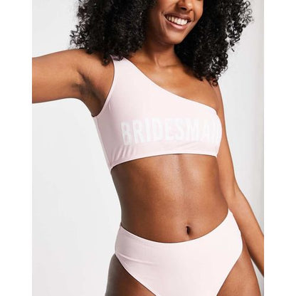 Corset Light Pink One Shoulder Bikini Top