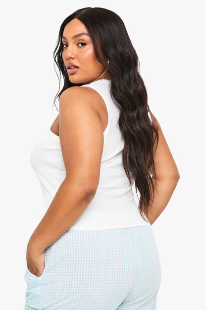 White Plus Sweet Apples Racer Vest Top