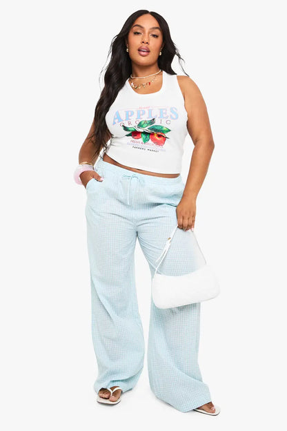 White Plus Sweet Apples Racer Vest Top
