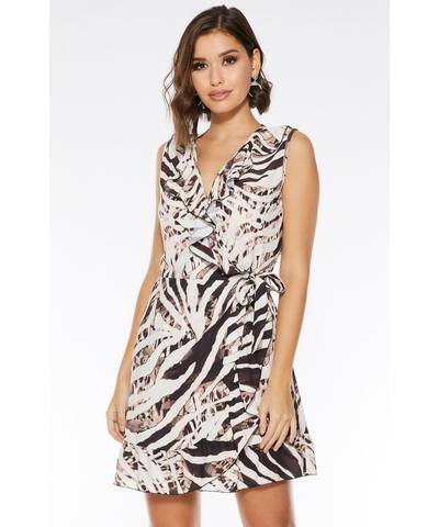 Animal Print Wrap Dress