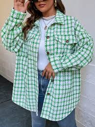 Urban Bliss Check Shacket in Green