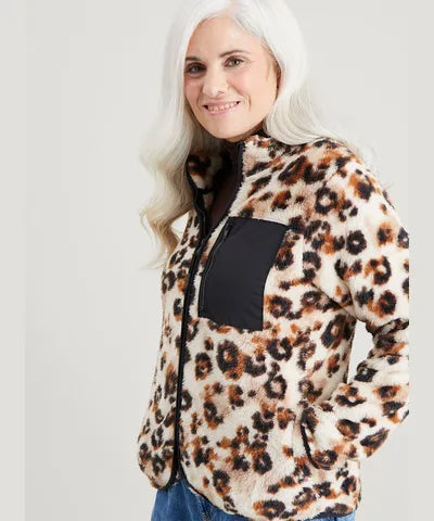 Leopard Print Teddy Fleece Jacket