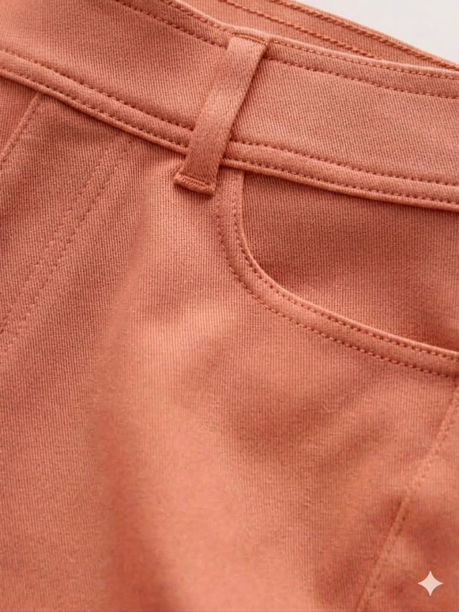 Mauve Full Length Jersey Denim Leggings-