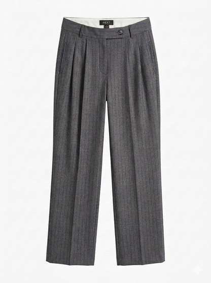Tall Grey Pinstripe Wide Leg Trouser