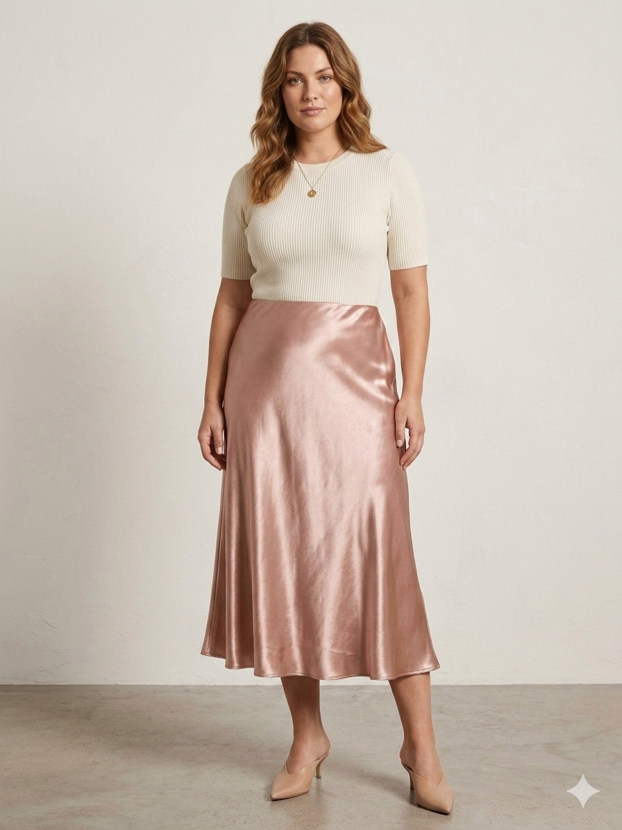Satin Liquid Midi Skirt