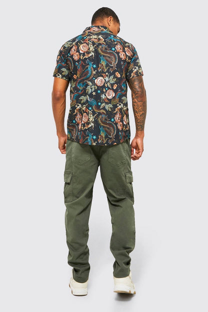 Dragon Print Short Sleeve Shirt