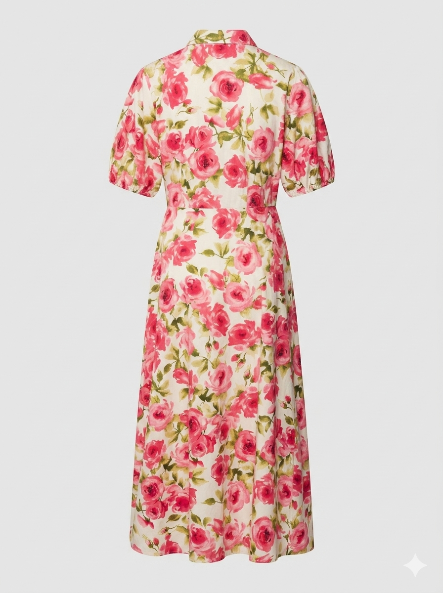 Zara Floral Print Multicolored Midi Dress