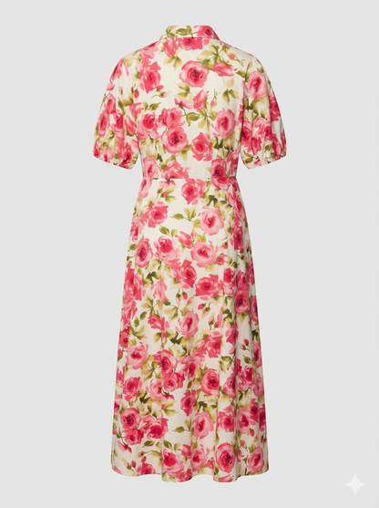 Zara Floral Print Multicolored Midi Dress