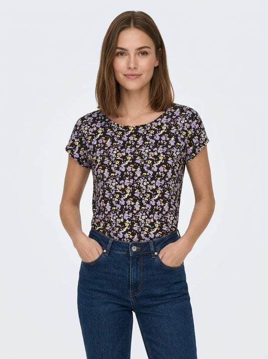 Women's Floral Print Short Sleeve T-Shirt