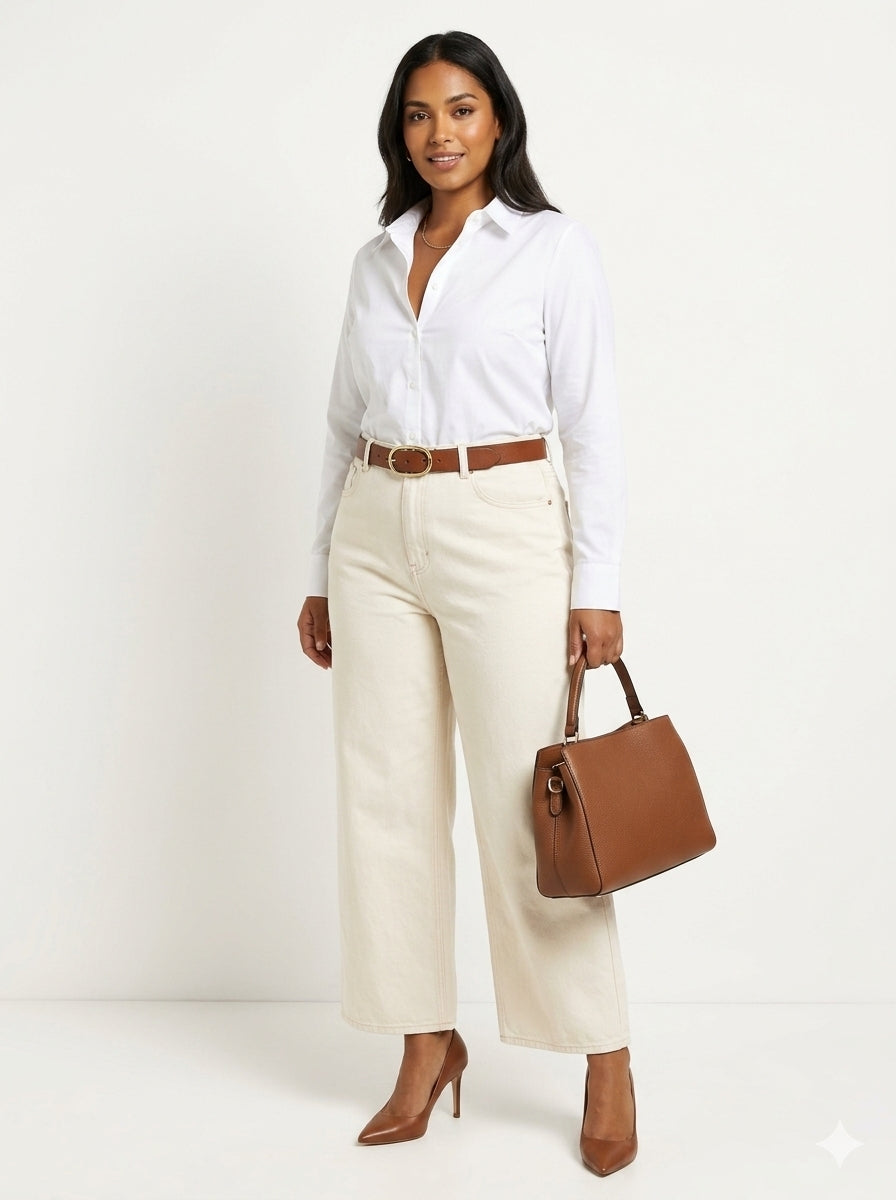Wide Leg High Rise Crop Jeans