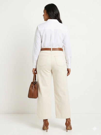 Wide Leg High Rise Crop Jeans